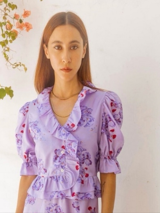 Tops - Horses Atelier lilac silk top, Horses size 3